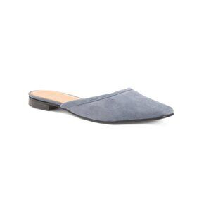 JACK ERWIN Blue Made In Portugal Suede Paz Slip On Mules